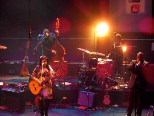 During her concert in Radio France, Feb. 2013.  Photo: Julieta Schneebeli.